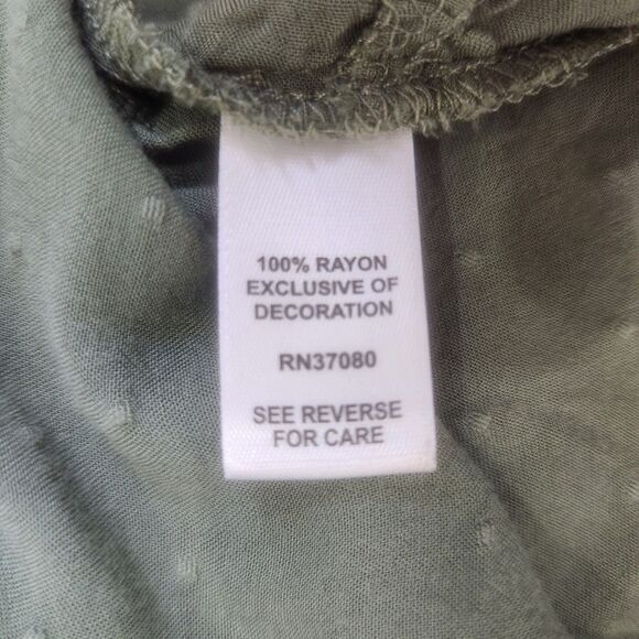 Semi-Sheer-Dotted Swiss Cottagcore Dress-Moss Grn-Tiered-Lace/Pin Tuck Details M - Picture 12 of 14